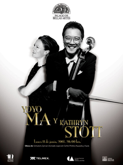 Yo Yo Ma se presenta acompaÃ±ado de la pianista Kathryn Stotten el Palacio de Bellas Artes