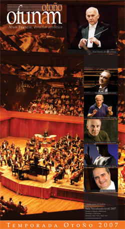 Orquesta FilarmÃ³nica de la UNAM, Temporada OtoÃ±o 2007 bajo la direcciÃ³n artÃ­stica de Alun Francis