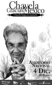 Chavela Vargas se presenta en el Auditorio Nacional