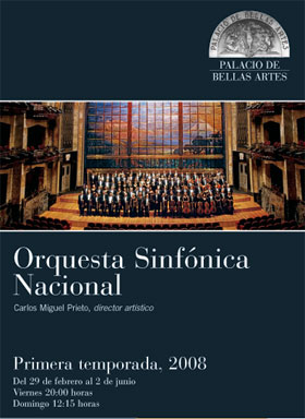 Orquesta SinfÃ³nica Nacional presenta su primera Temporada 2008 en el Palacio de Bellas Artes