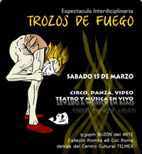 Trozos de fuego, coproducciÃ³n de Otesanek y Colectivo Morisqueta se presenta en el BuzÃ³n de Arte