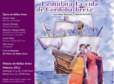 Ramon Vargas Director Artistico de Opera de Bellas Artes, julio 2013: La Mulata de Cordoba, La vida breve